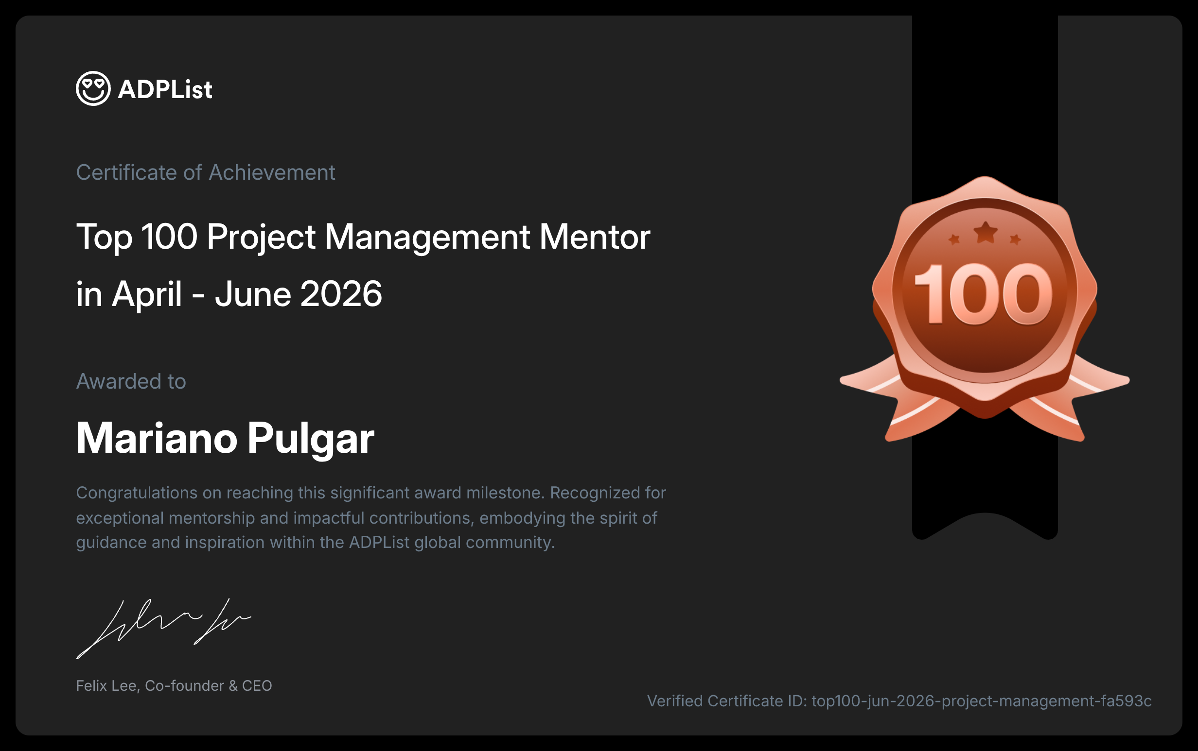Top 100 ADP List - Project Management